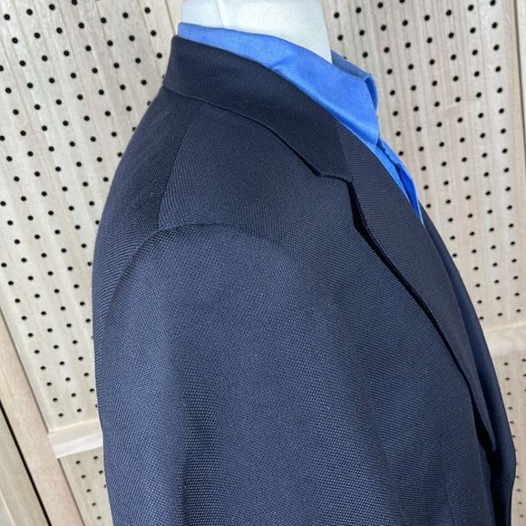 TASSO Elba Blazer Mens 39R Navy Knit Cashmere Wool Blend Two Button Sport Coat - Picture 3 of 14